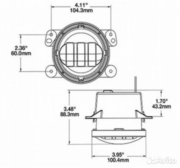 Светодиодная противотуманная фара Aurora ALO-M-2B