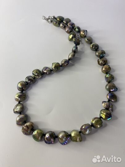 Цветные бусы из натурального жемчуга 45 см