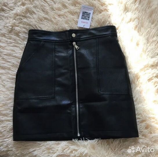 Юбка экокожа 46