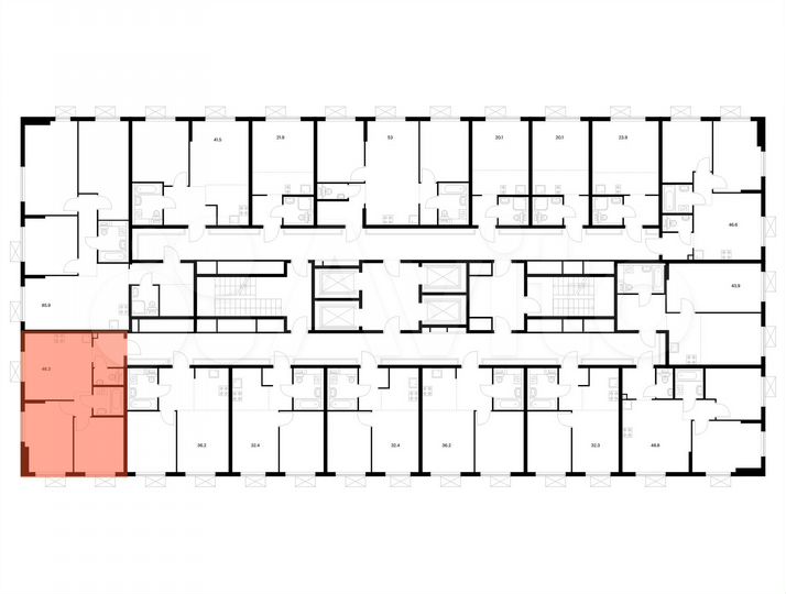 2-к. квартира, 46,3 м², 25/25 эт.