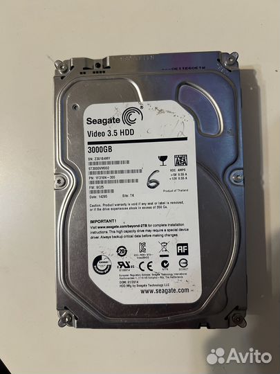 Seagete 3 tb ST3000VM002 (перестал видется после п