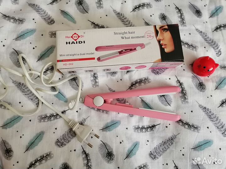 Плойка мини, длина 17 см, и щетка для волос