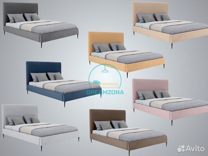 Кровать Оскар с мягким изголовьем под заказ