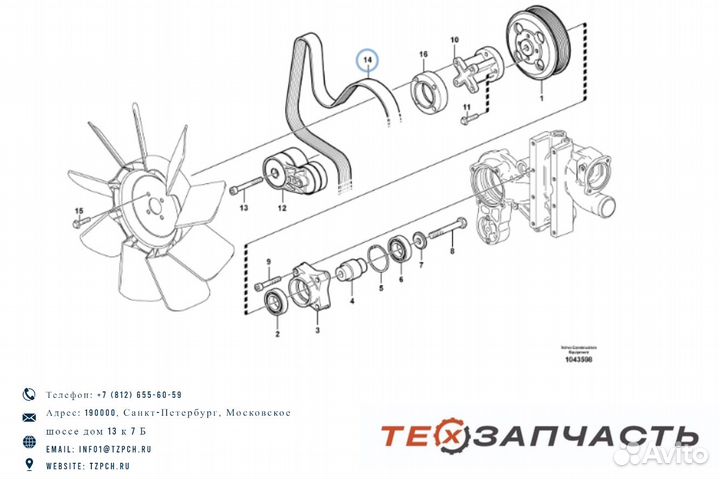 Ремень вентилятора VOE20464433 / 20464433