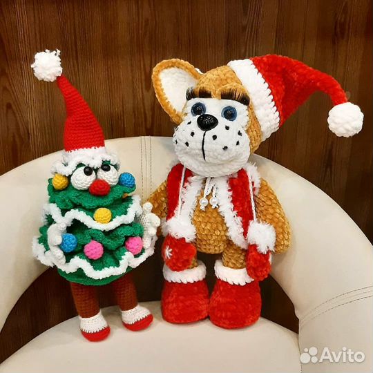 Игрушки, вязанные крючком. #Олень #Снеговик #Елка
