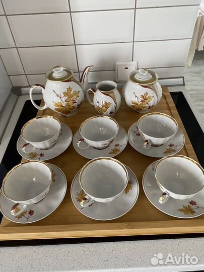 Дулевский фарфоровый чайный сервиз на 6 персон