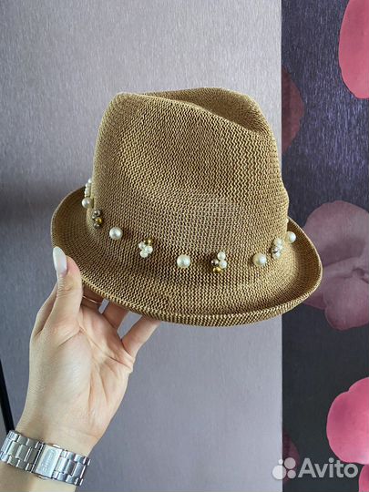 Шляпа пляжная соломенная