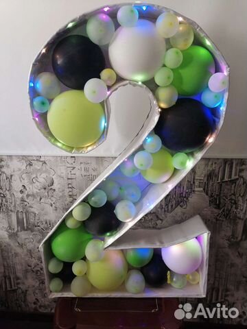 Каркасная цифра 2 на день рождения ребёнку