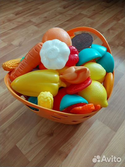 Игрушечные фрукты,овощи.Микроволновка и касса