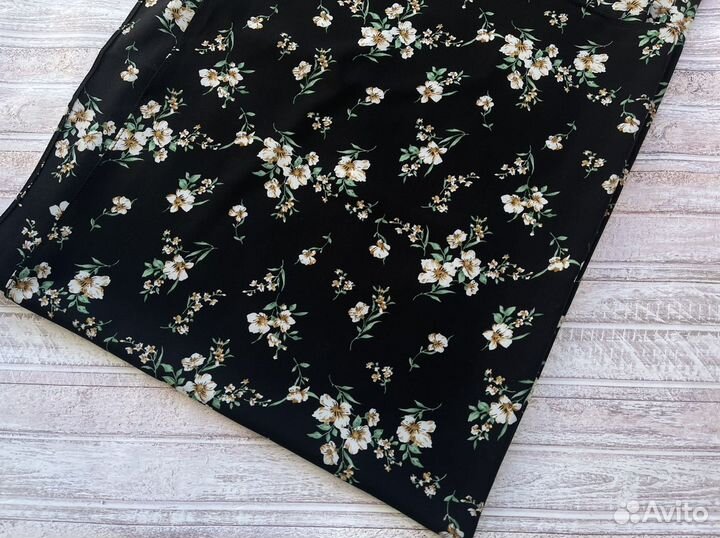 Новый креп шифоновый шарф,палантин в цветочный при