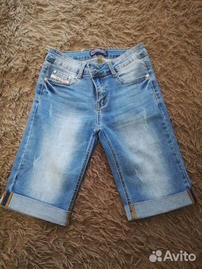 Бриджи джинсовые