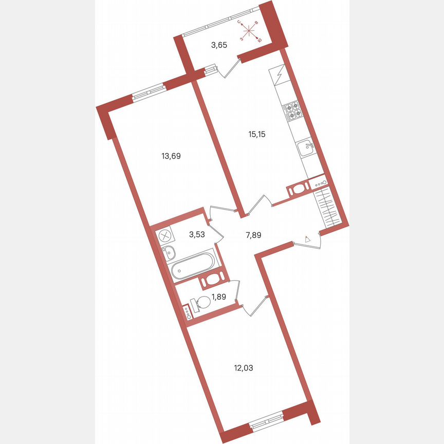 2-к. квартира, 56 м², 8/11 эт.