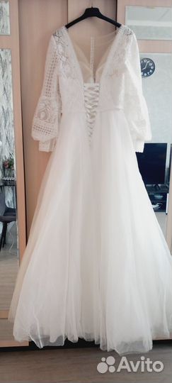 Свадебное платье 48 50 бу