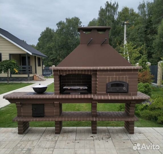 Печи барбекю из кирпича / Барбекю комплексы