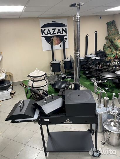 Мангал гриль коптильня с дымоходом