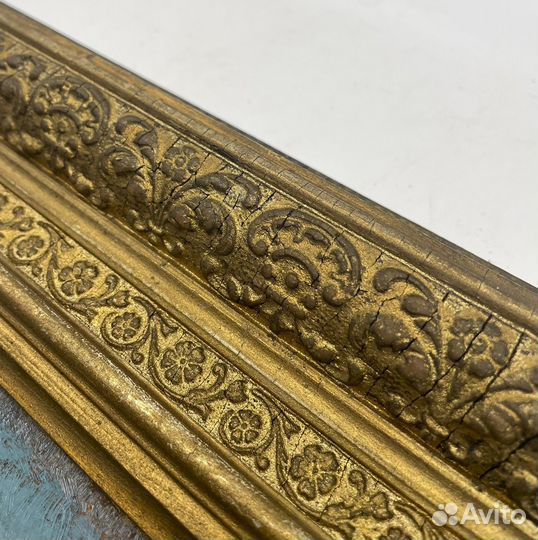 Старая картина в родной раме 19 век, пейзаж, масло