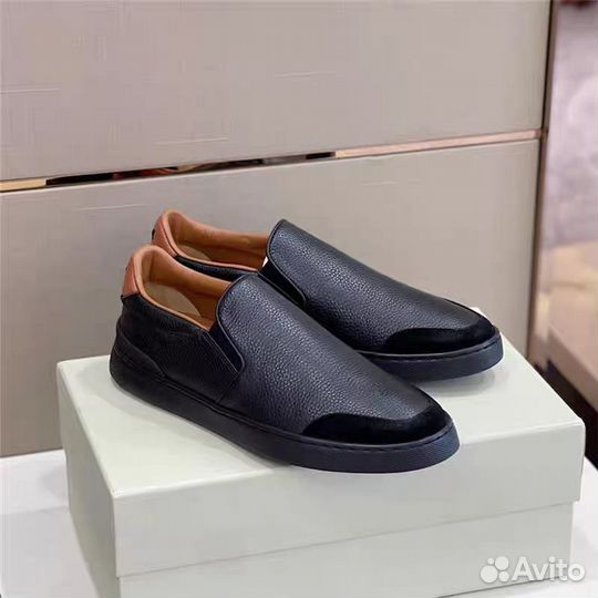 Слипоны Zegna, Кеды кожаные Zegna