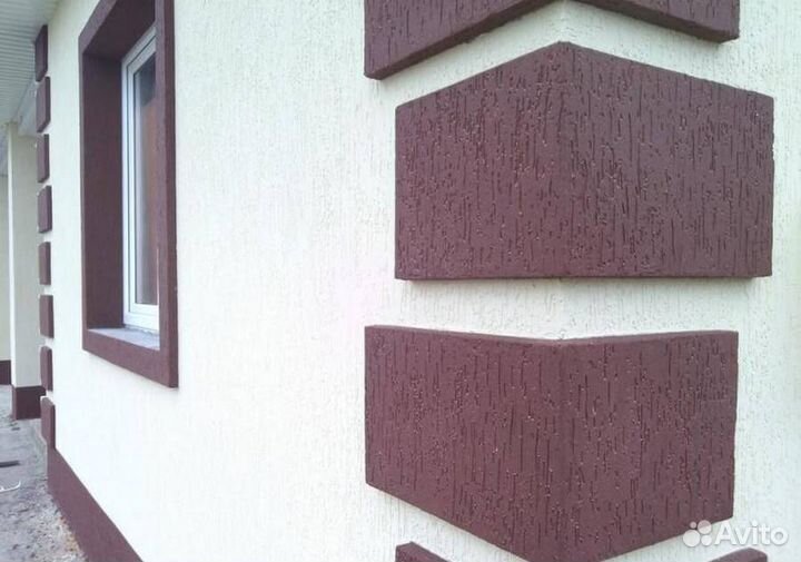 Фасадные работы штукатурка короед, шуба утепление