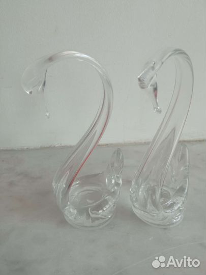 Лебедь пара гусь хрустальный