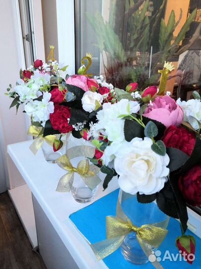 Свадебный декор,украшение стола (цветы,оформление)