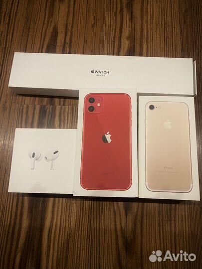 Коробка от iPhone 7, 11 apple watch 3, airpodspro