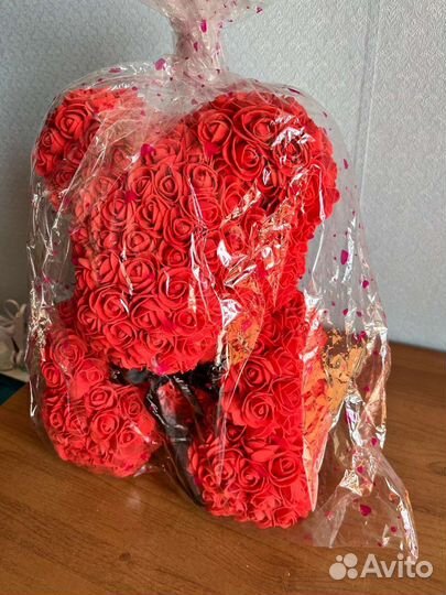 Медведь из мыльных розочек