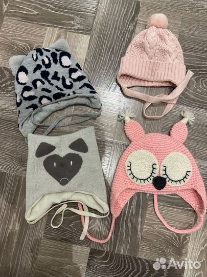 Шапочки на девочку демисезонные