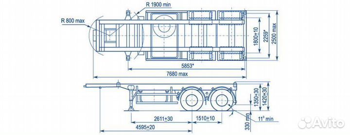 Полуприцеп контейнеровоз МАЗ МАЗ-933060, 2007