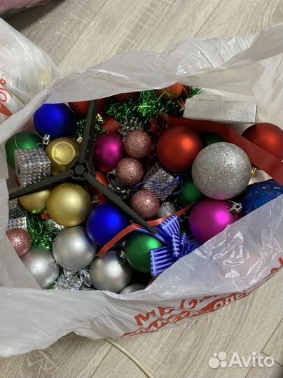 2 пакета Украшения для елки бу
