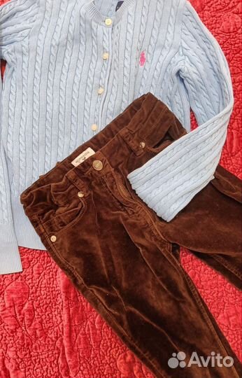 Кардиган Ralph Lauren, джинсы Monnalisa 5-6лет