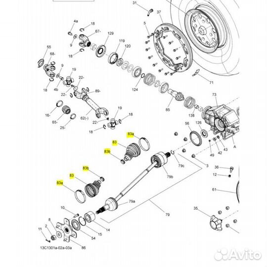 Пыльник квадроцикла BRP G1 / G2 зад внутр / наруж