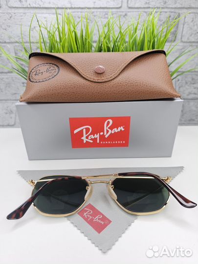 Очки Ray Ban Hexagonal 3548 Golden Green