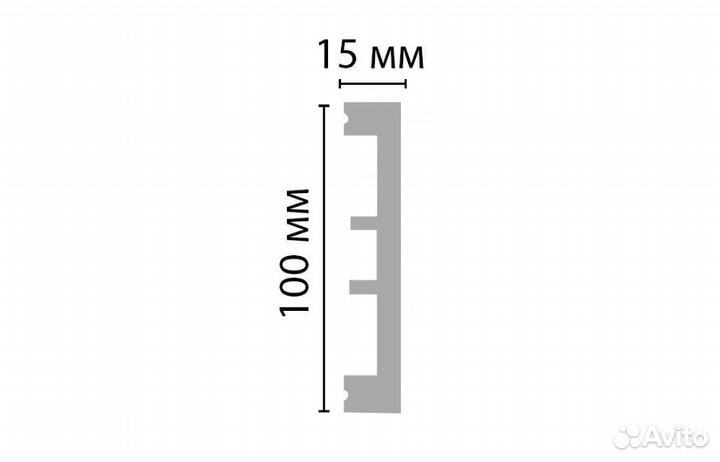 Плинтус 100х2000х15мм дюрополимер FD10