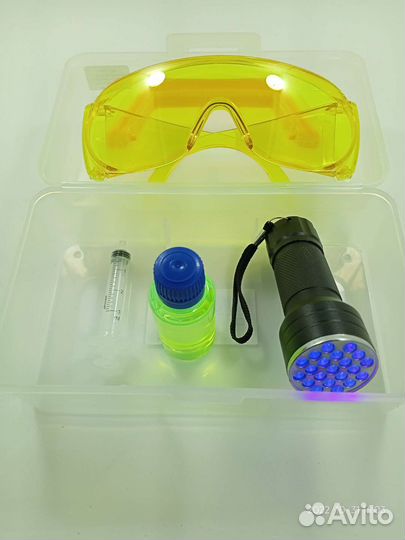 Ультрафиолетовый фонарь + защитные очки + дымовая