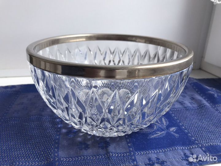 Ваза-салатник с мельхиоровым ободком и др