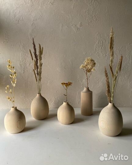 Ваза вазы деревянные для сухоцветов