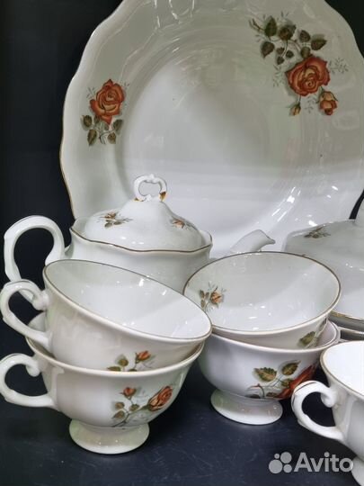 Чайный сервиз польша, Оранжевая роза