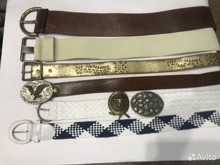 Ремни кожа и пряжки винтаж