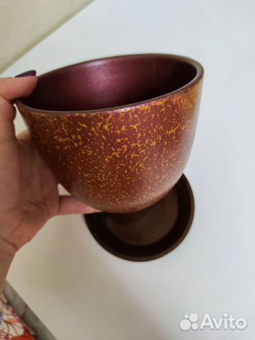 Керамический горшок для цветов с поддоном