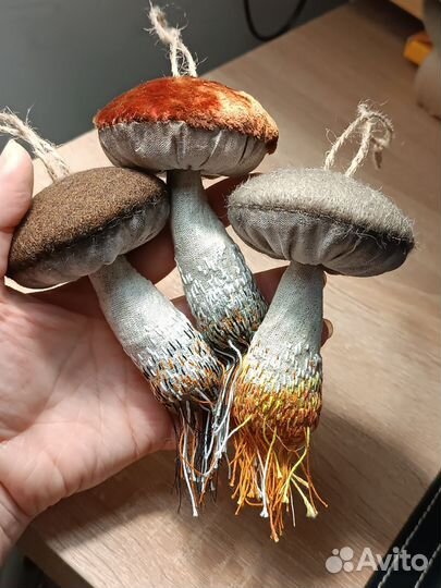 Грибы ёлочные игрушки ручной работы