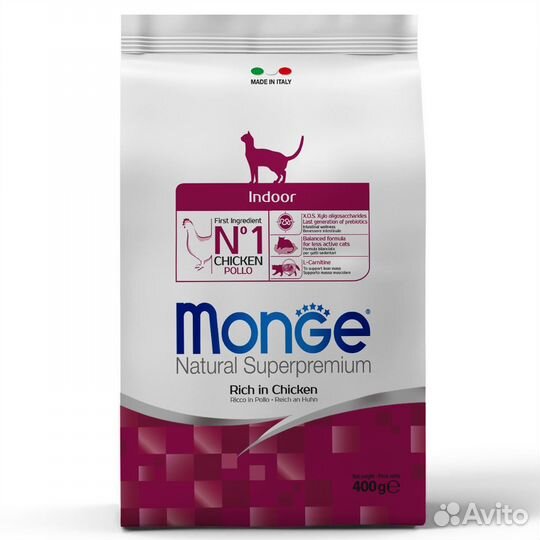 Корм для домашних кошек Monge Cat Indoor 1,5 кг