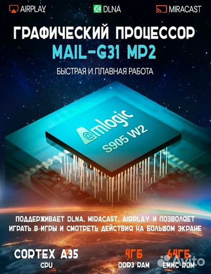 Тв-приставка Vontar W2 ATV 4/64 голосовая аэромышь