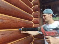 Тёплый шов Покраска деревянного дома