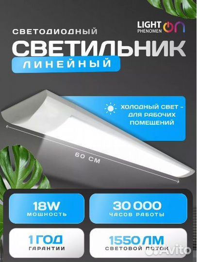 Светильник светодиодный потолочный настенный led