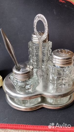 Набор для специй СССР стекло, пластик, нержавейка