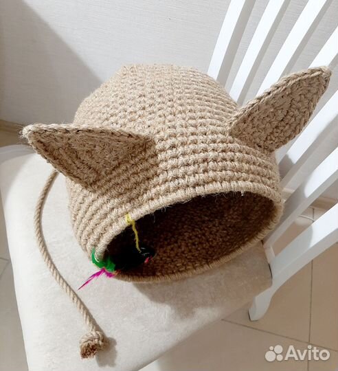 Кошачий домик из джута