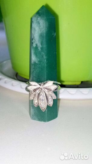 Кольцо серебряное 925 пробы, Лотос
