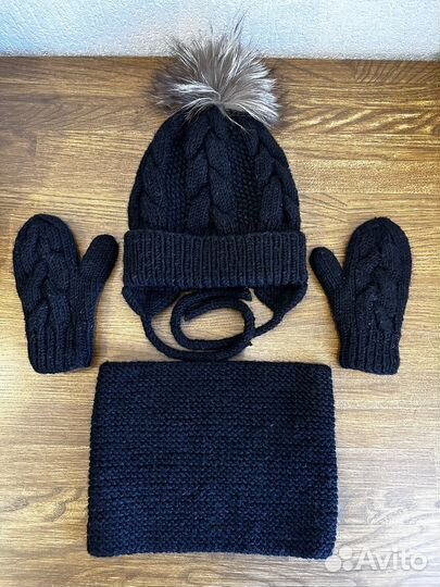 Шапка снуд и варежки