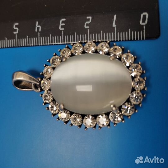 Большой Кулон Готика винтаж вставка стекло