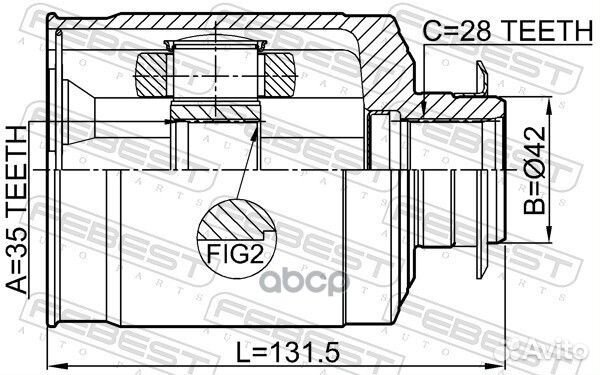 ШРУС внутренний правый 35X42X28 hyundai santa F